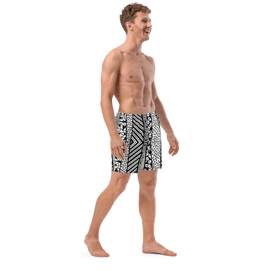 Modern pattern in black and white Swim Trunks product image (12)