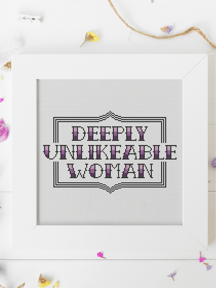 Deeply Unlikeable Woman - Cross Stitch Pattern product image (1)