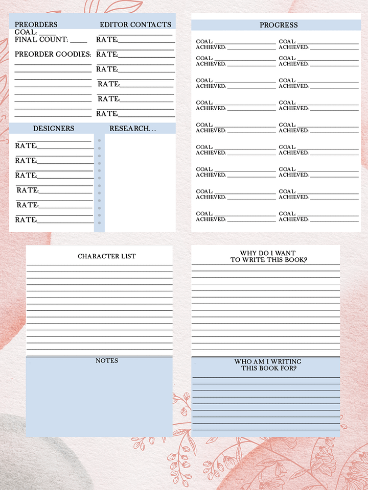 PDF Download: Novel Planner Pages product image (2)