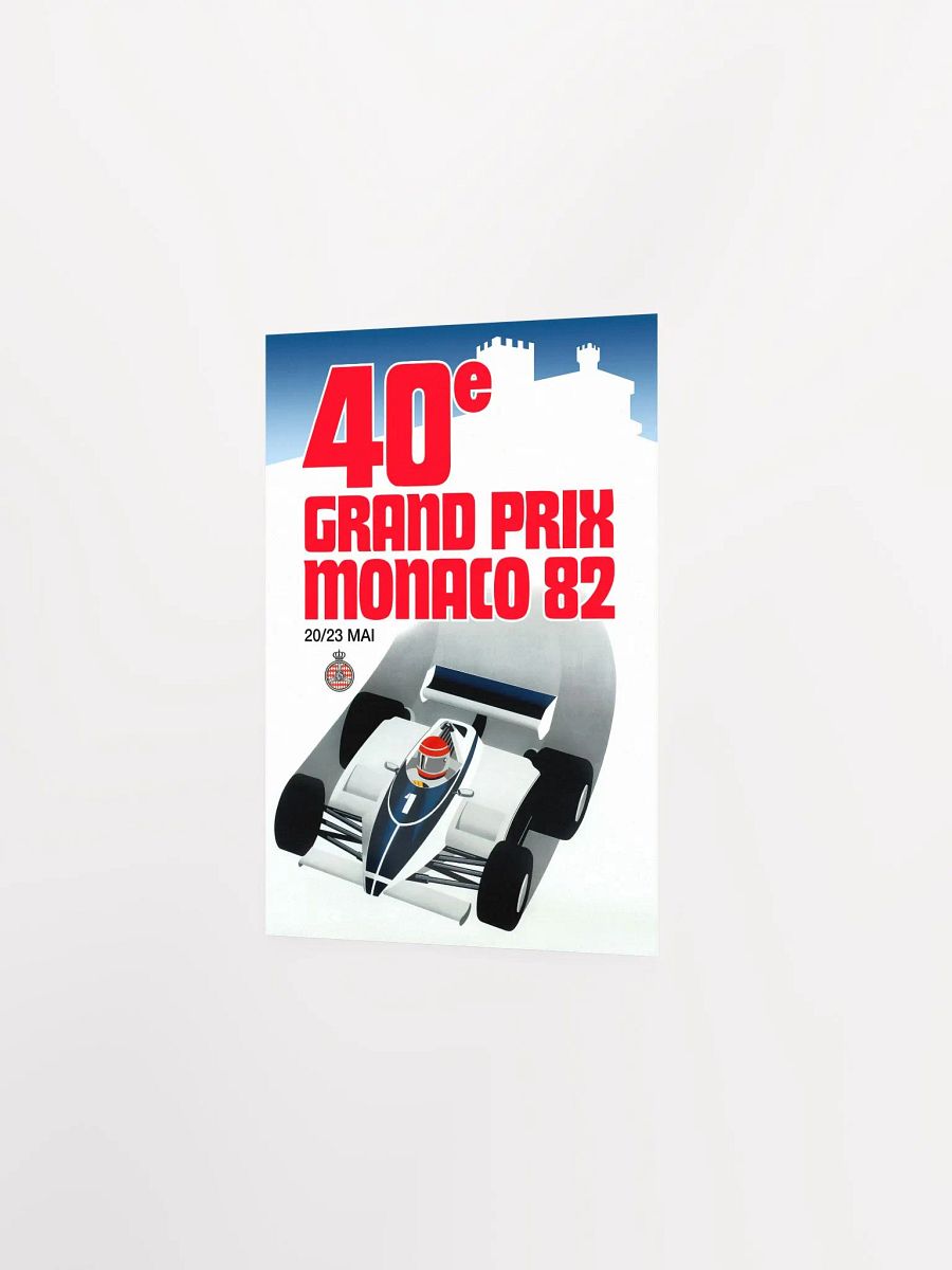 Monaco Vintage F1 Grand Prix, 1982 poster — Vintage Formula 1 poster, Monaco Grand Prix poster, retro travel poster product image (7)