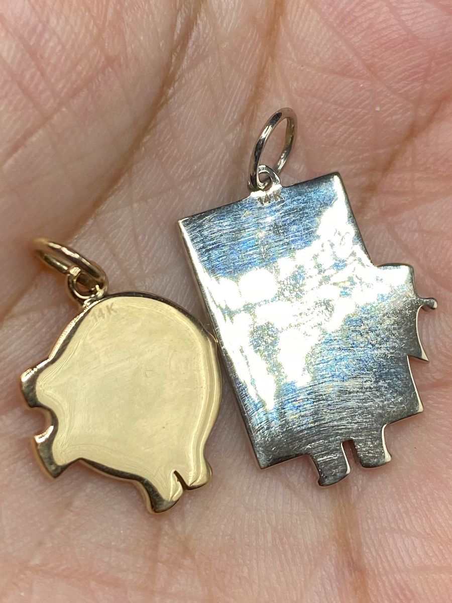 14k Solid Gold Choco & Pancake Pendants product image (4)