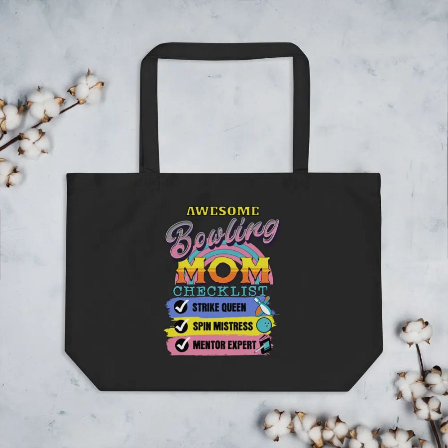 Awesome Bowling Mom Checklist Strike Mom Checklist Tote Bag product image (3)