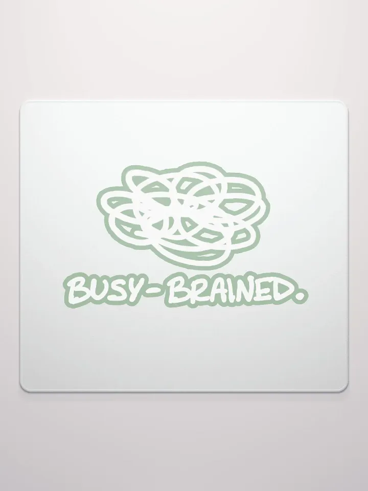 BUSY-BRAINED (lined design, #96B697) mouse pad product image (2)