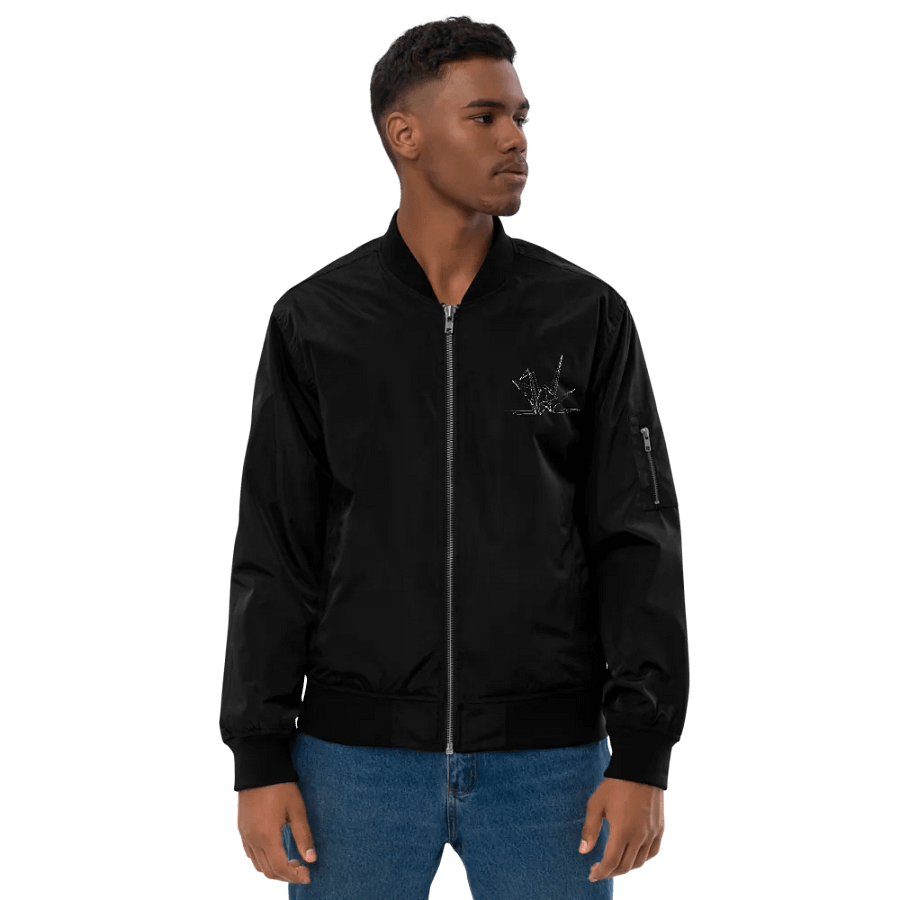 Zen Origami Crane Line Art Bomber Jacket product image (5)
