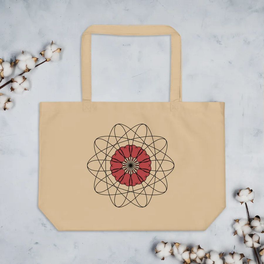 Floral Geometric Symmetry Flower Pattern Tote Bag product image (7)