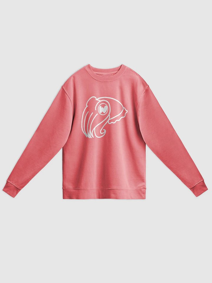 Thick Outline Cuttlefish Crewneck Sweatshirt (pigment dyed) product image (1)