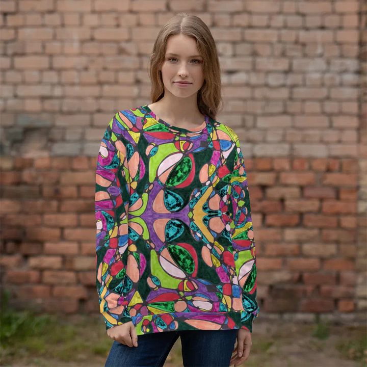 Abstract Colourful Patterned Neurographic Art Unisex Sweatshirt product image (2)