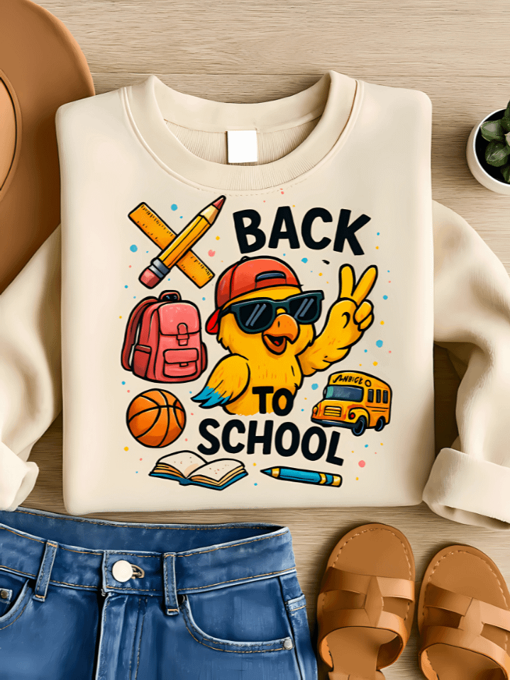 Back to School Duck Sublimation PNG – Cute Cartoon Duck with Books Clipart – Fun First Day Design for Kids T-Shirts – 300 DPI Instant Digital Download product image (1)