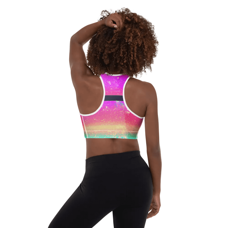 Syn Acid Wash Vaporwave w Gold Stripe Sports Top product image (4)