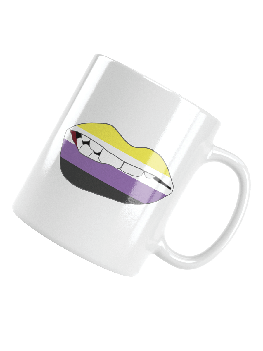 Non-binary Pride Flag Biting Lips Mug product image (4)