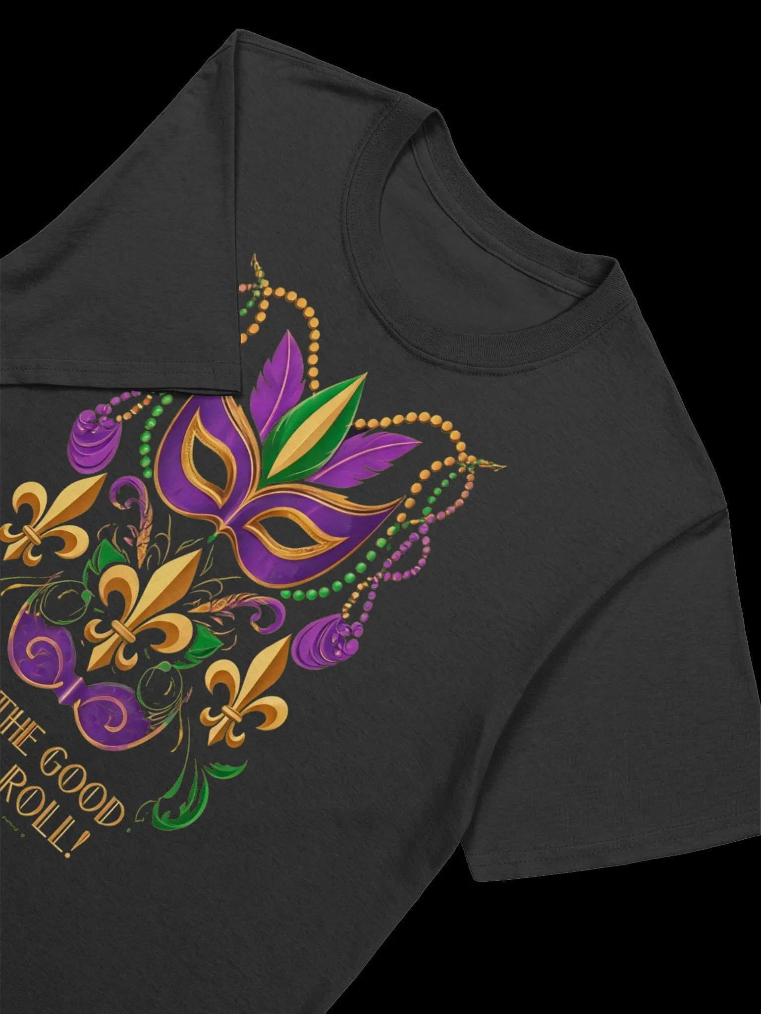 Mardi Gras-Let the Good Times Roll: Mask and Beads Design T-shirt product image (17)