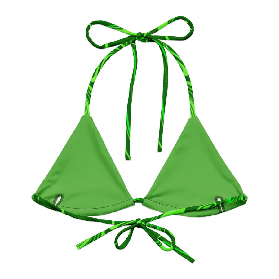 Padded String Bikini Top - Different Shades of Green Digital Fluid Art product image (7)