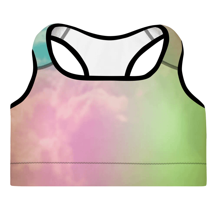 Blur cloud rainbow Design Padded Sports Bra - v11 product image (2)