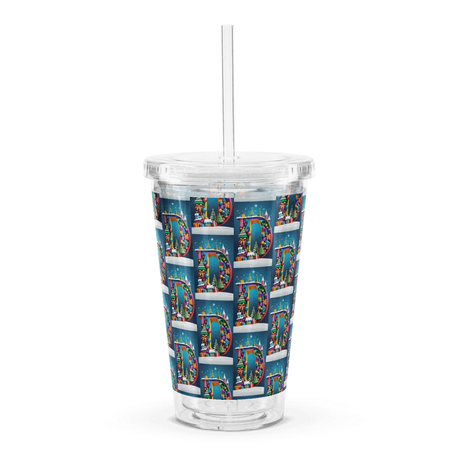 Christmas Monogram Letter D(2) Plastic Tumbler product image (3)