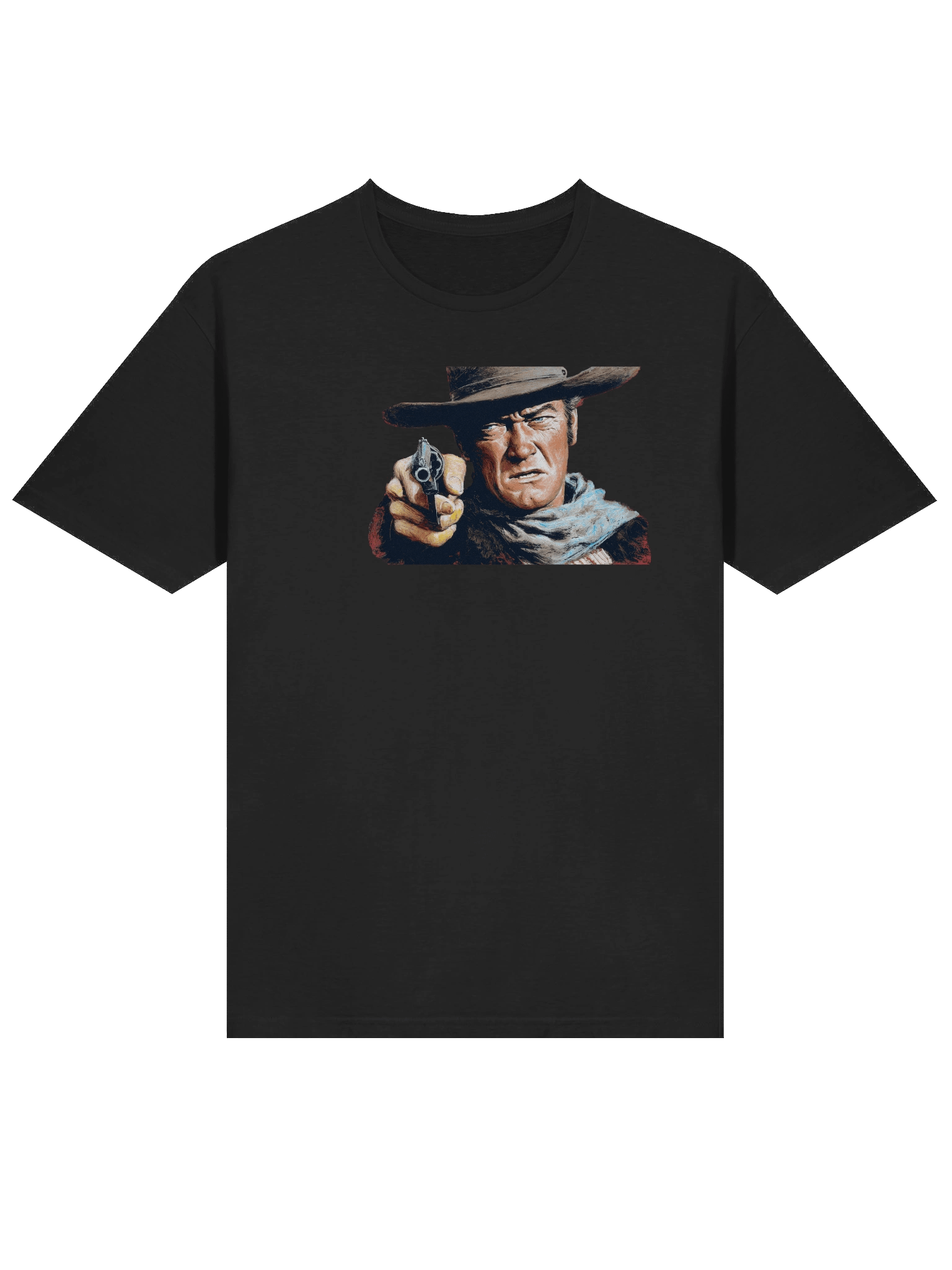 Depiction of John Wayne Holding a Gun Vintage Western T-Shirt product image (3)