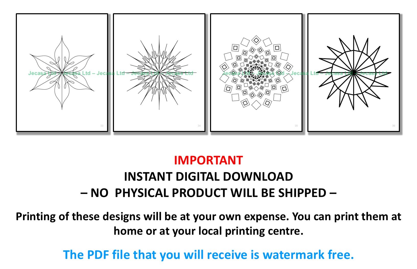 100 Geometric Mandala Coloring Pages | PDF | Digital File | Series GM2025 Vol. 6 product image (7)