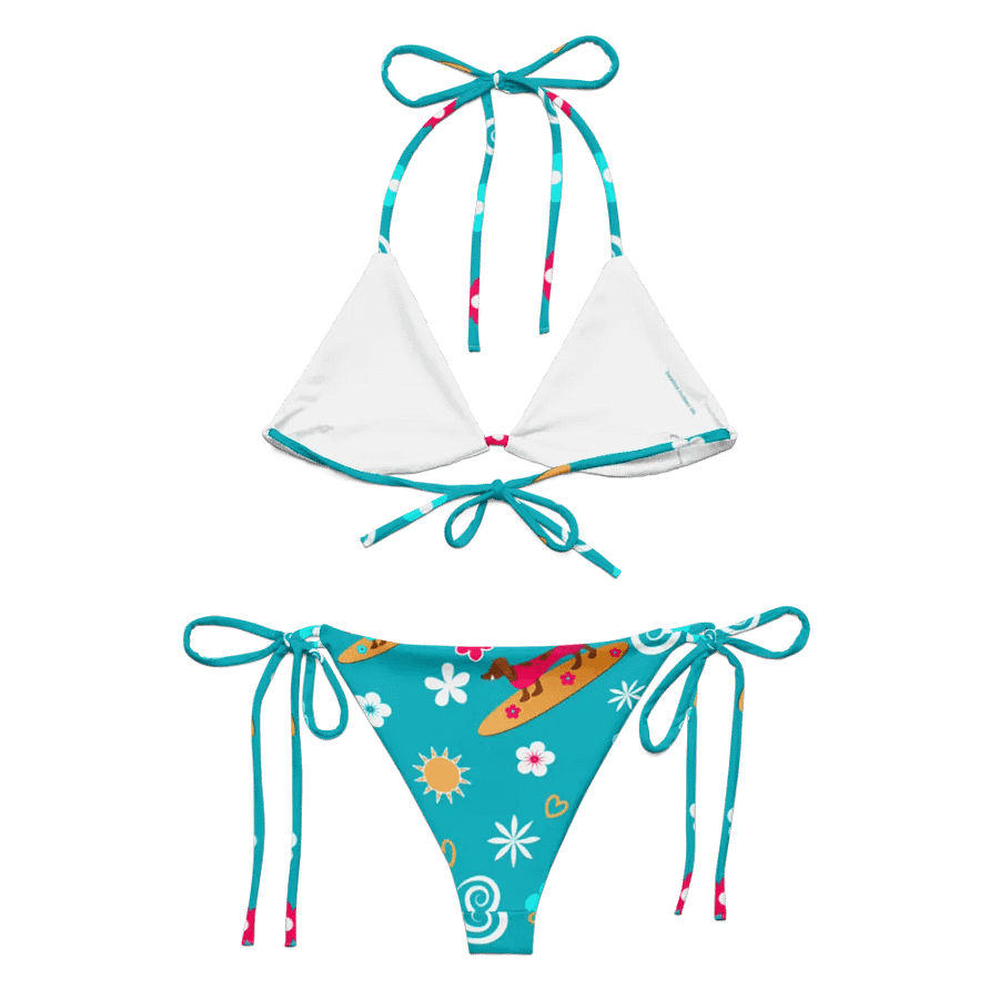 Surfing Dachshund Pattern String Bikini product image (5)