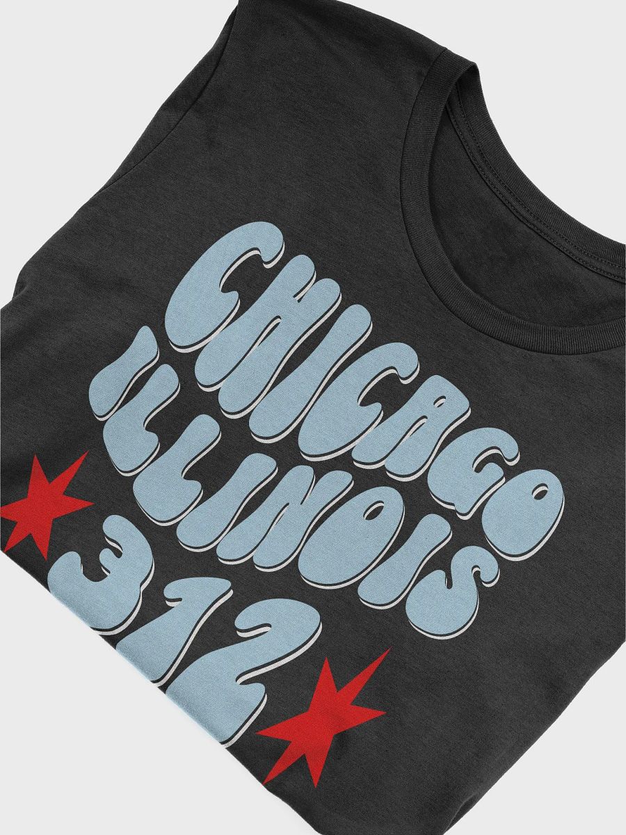Chicago 312 Flag Area Code Retro 70's Wavy Text City Pride T-Shirt product image (29)