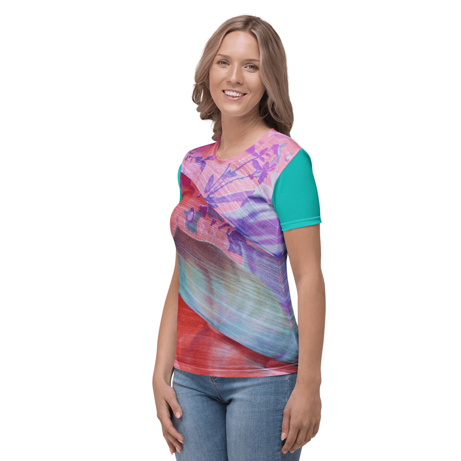 Paradise Breeze Iris Blue Women's Print T-Shirt product image (3)