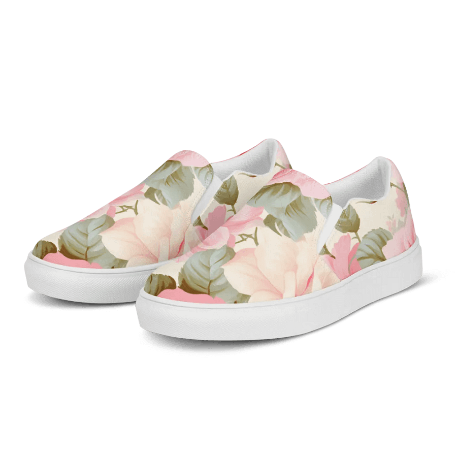 Vintage Rose Blossom Women's Canvas Shoes product image (10)