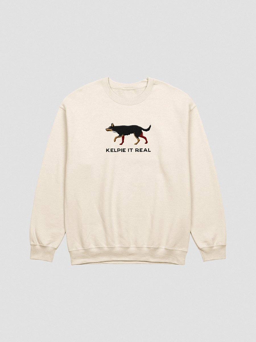 Kelpie It Real Sweatshirt (Embroidered) of an Australian Kelpie(Black & Tan) product image (16)