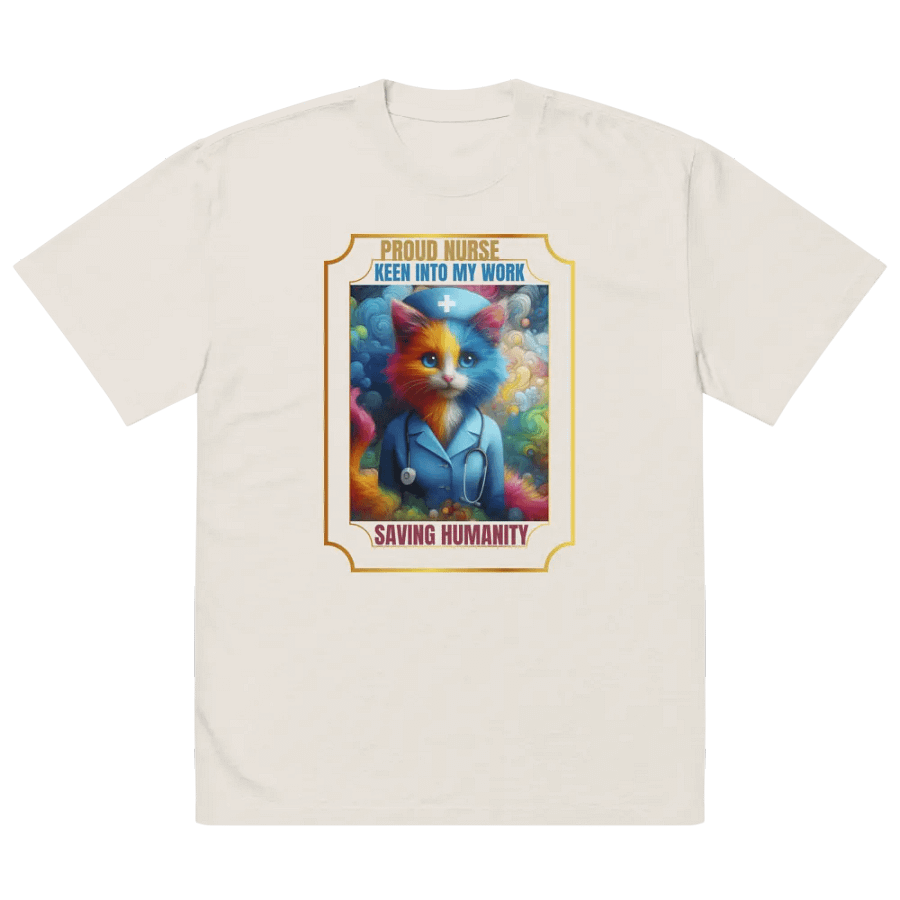 Whimsical Nurse Cat Oversized Tee product image (31)
