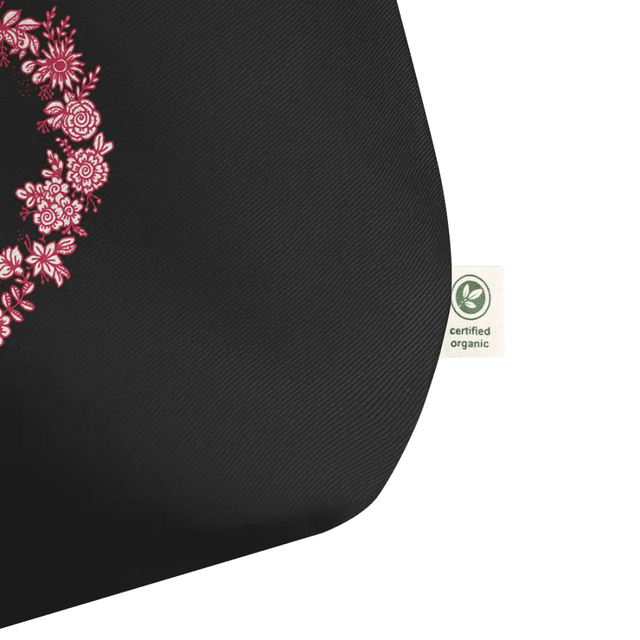Red Floral Heart Organic Cotton Tote Bag product image (6)