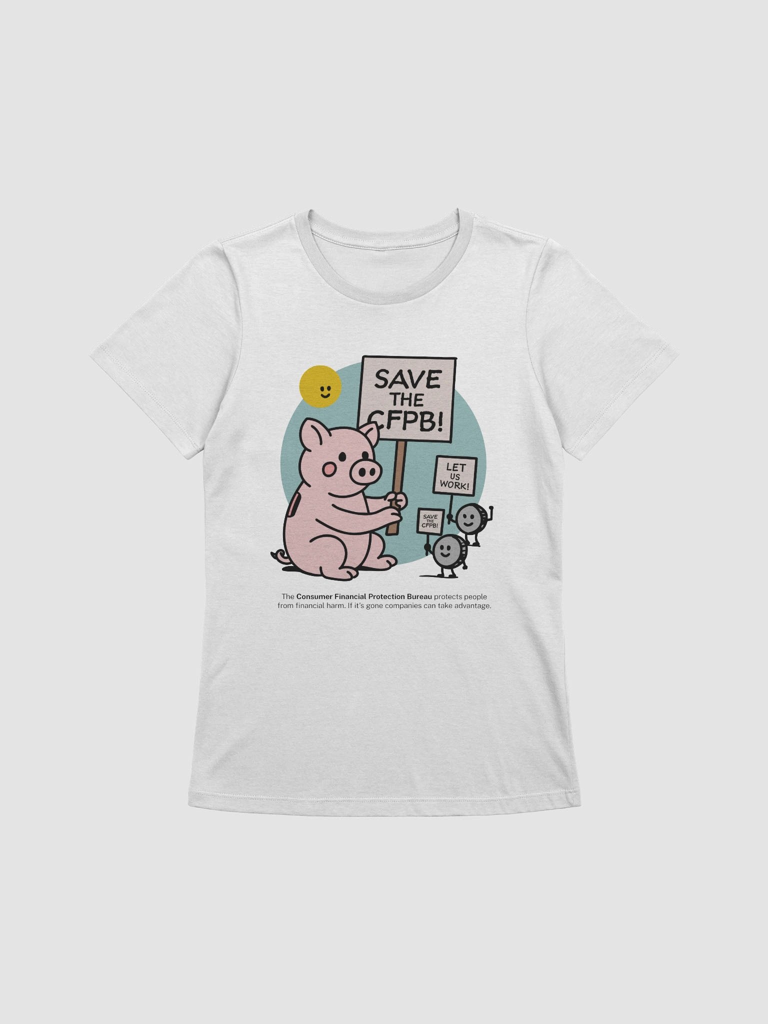 CFPB Piggy Bank Picket Women's Cut T-Shirt product image (1)