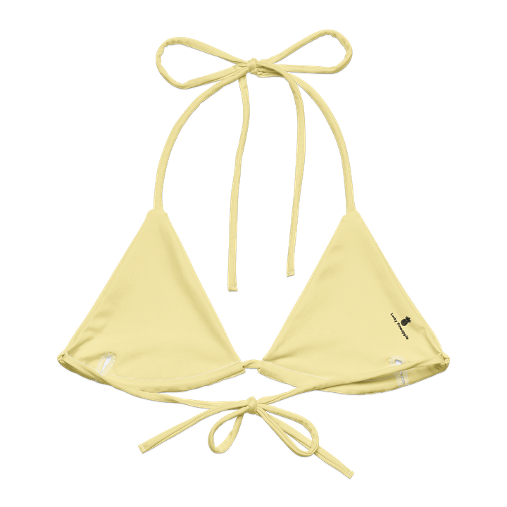 Pastel Yellow Solid Color String Bikini Top product image (2)