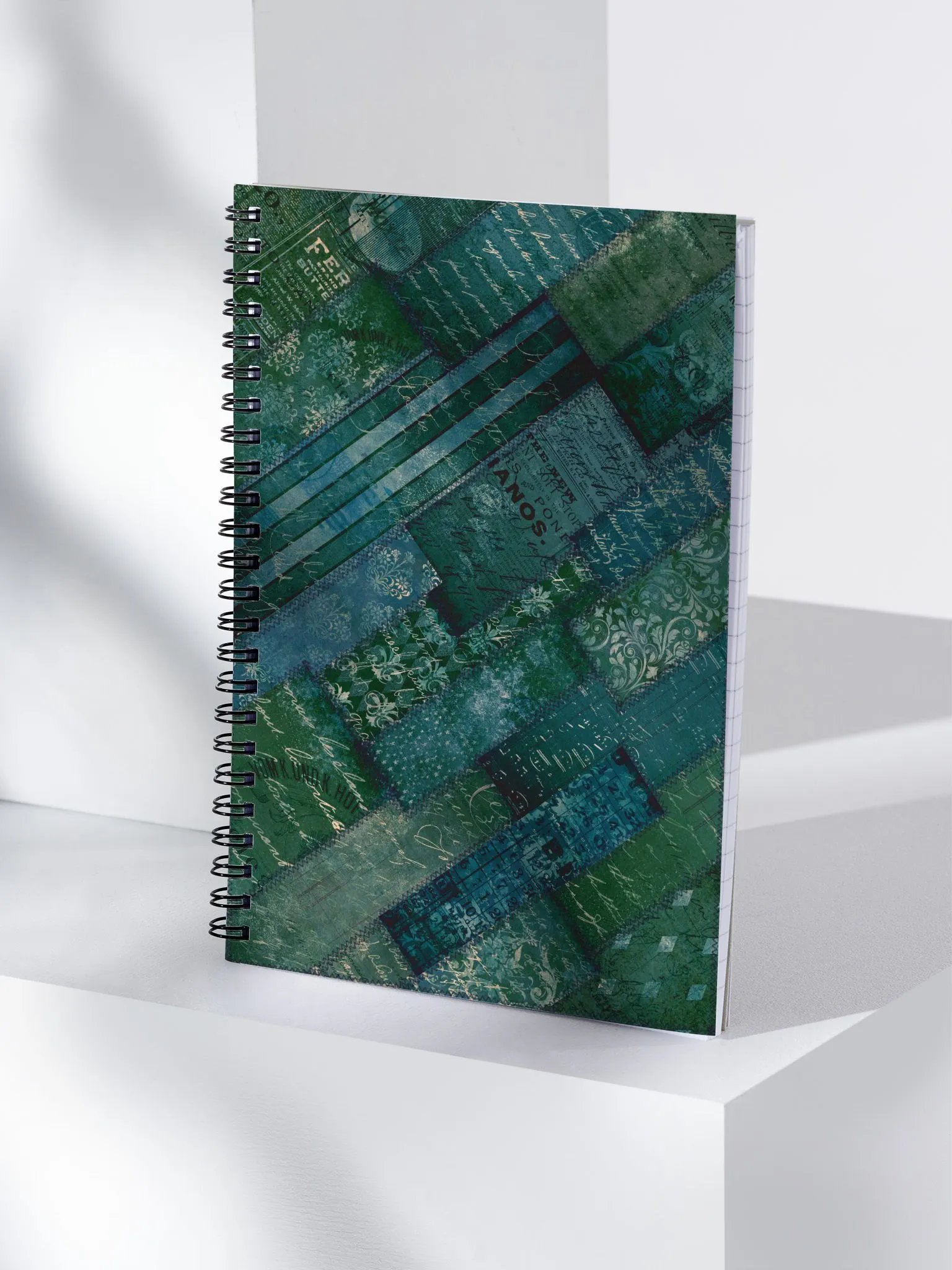 Vintage Deep Green Blue Script Notebook product image (1)