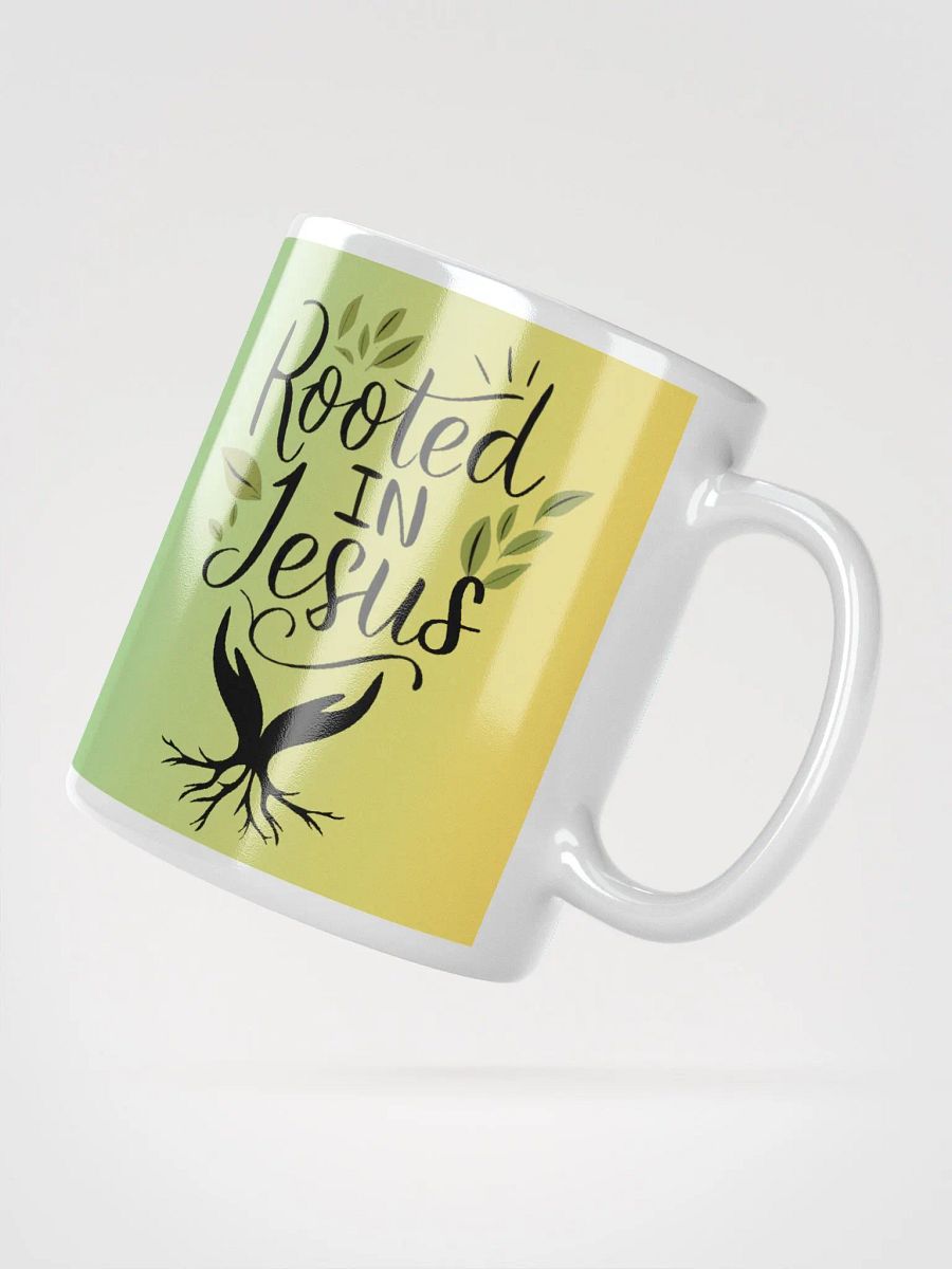 Rooted In Jesus (Green & Yellow) Inspirational Ceramic Mug product image (3)