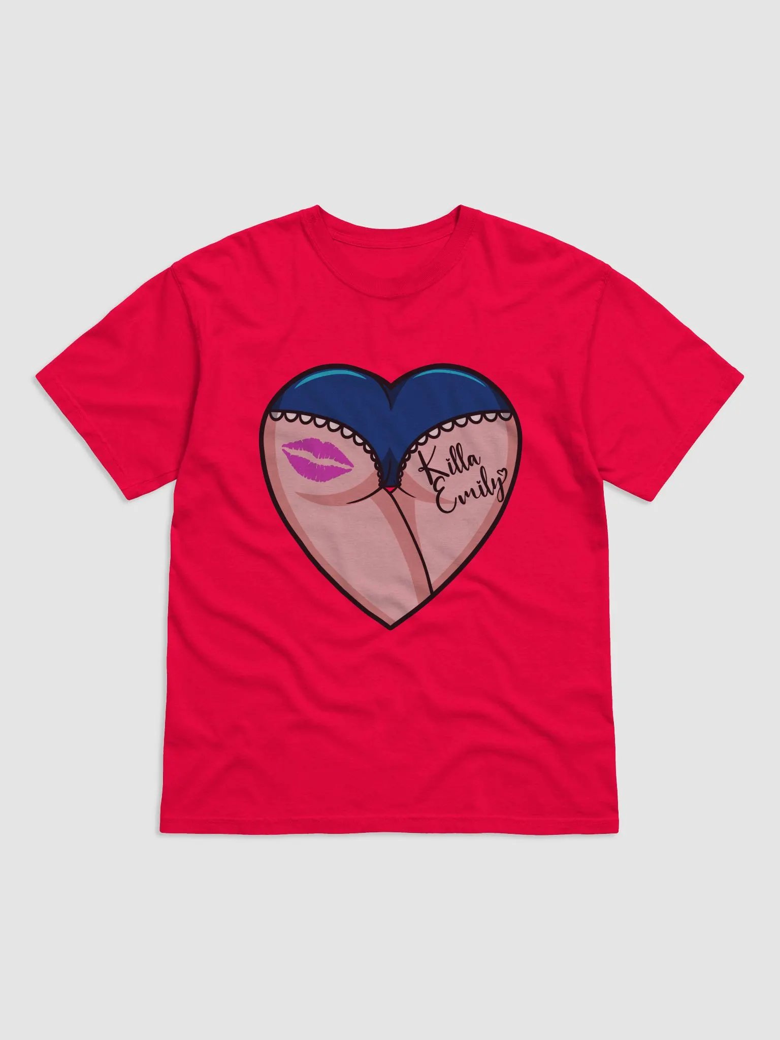 KILLA EMMY BLUE AND RED HEART BUTT TEE product image (1)