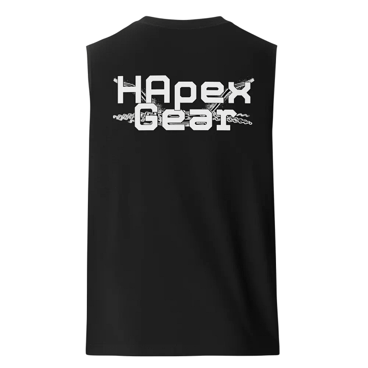 Muscle Tank - Embroidered - White HApex Gear Black Logo product image (1)