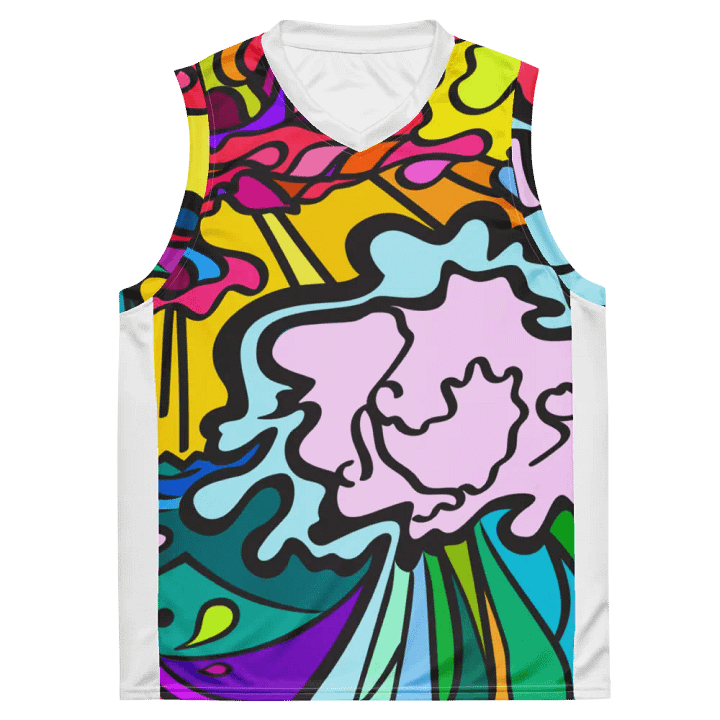 Vibrant Chaos Unisex Basketball Jersey - Wave at Sunset product image (1)