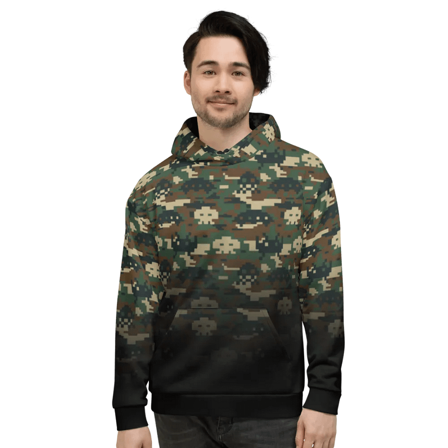 Space Invaders Camo Unisex Hoodie (Poison) product image (2)