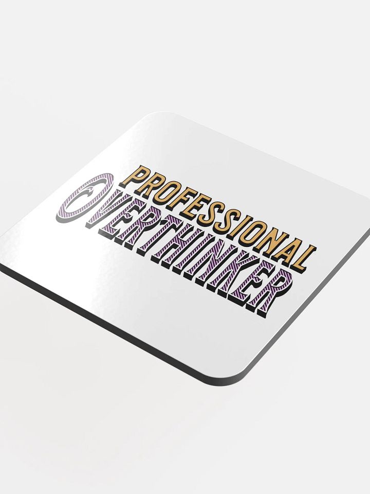 Professional Overthinking Golden Cork Coaster product image (1)