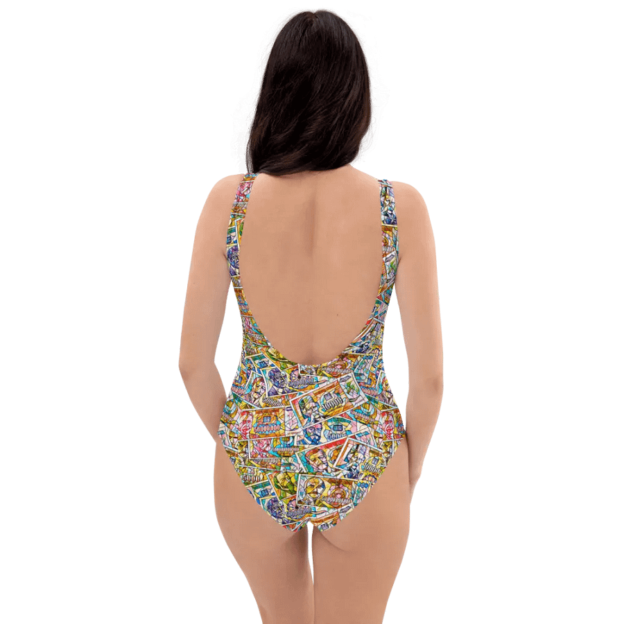 Jugoslovenski inflatorni dinar 1993 (Kolaž/mozaik) All-Over Print One-Piece Swimsuit product image (1)