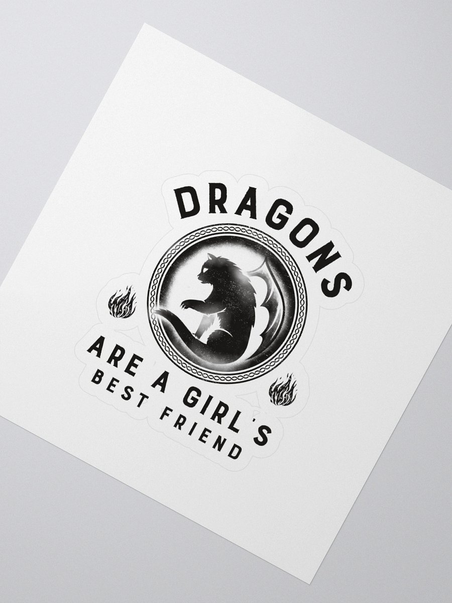 Dragons Are A Girl's Best Friend Dragon Cat Girl Woman Friendship Sticker product image (2)