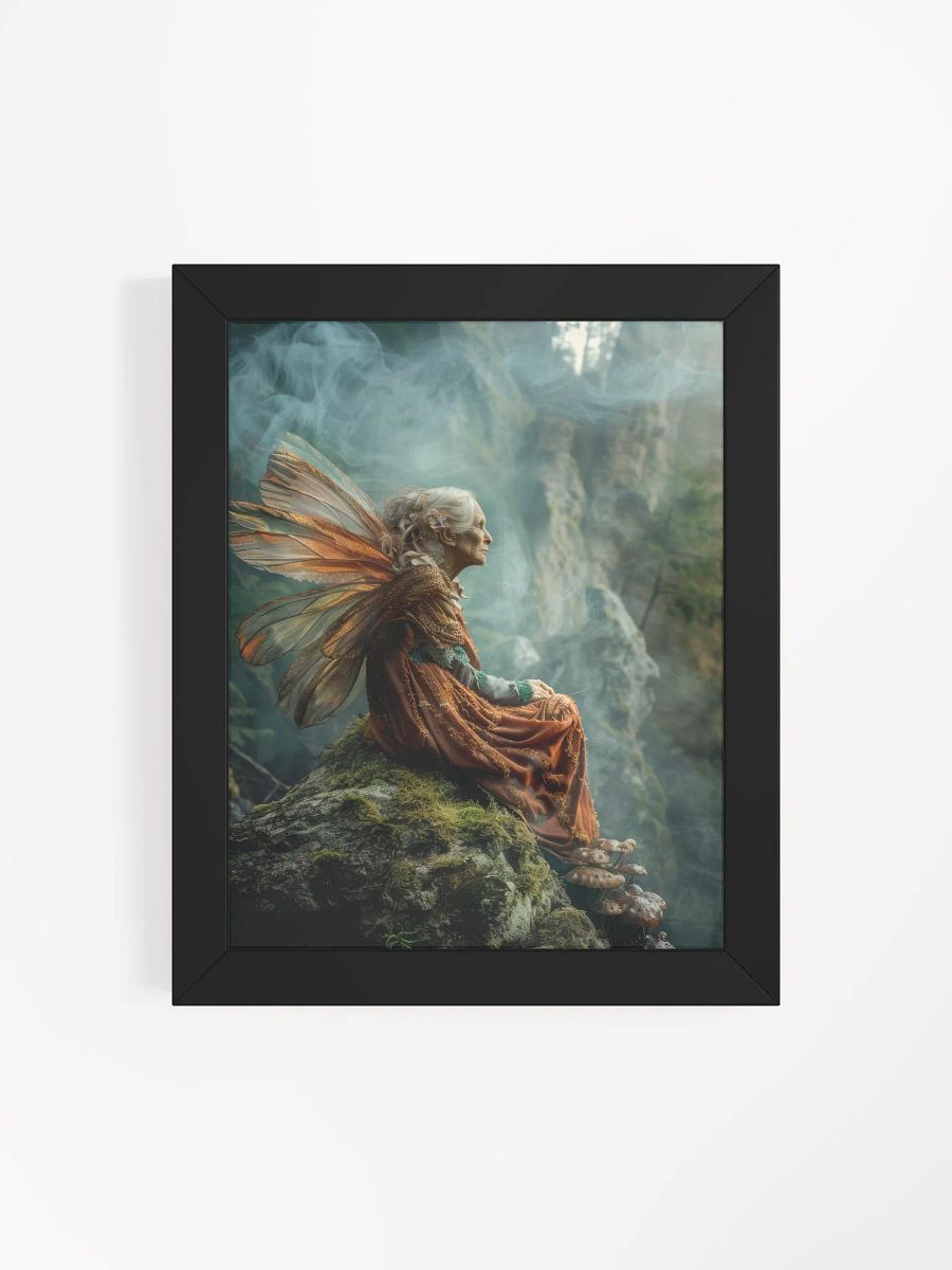 Elder fairy on a rock - Framed High Quality Matte Poster product image (4)