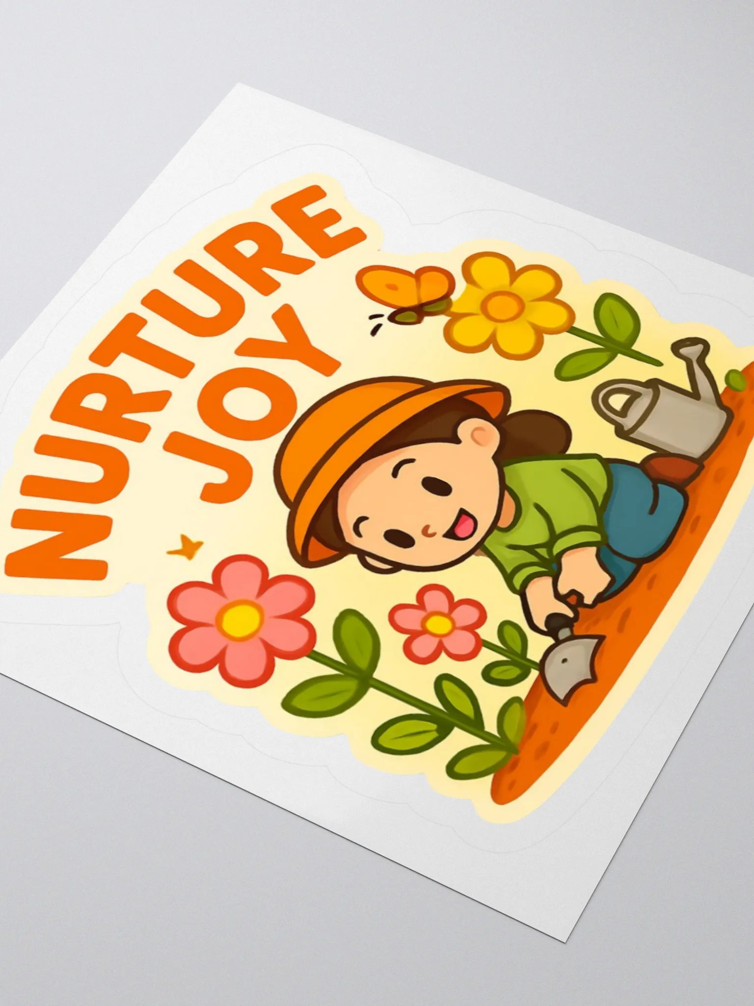 Wholesome Gardening Sticker – “Nurture Joy” with Cute Cartoon Girl product image (10)