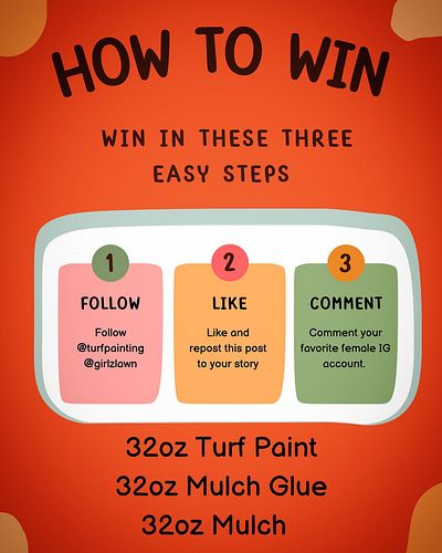 You could be the winner of this cool prize package from @turfpainting 

Follow the steps in the picture & good luck 🍀 

US on...