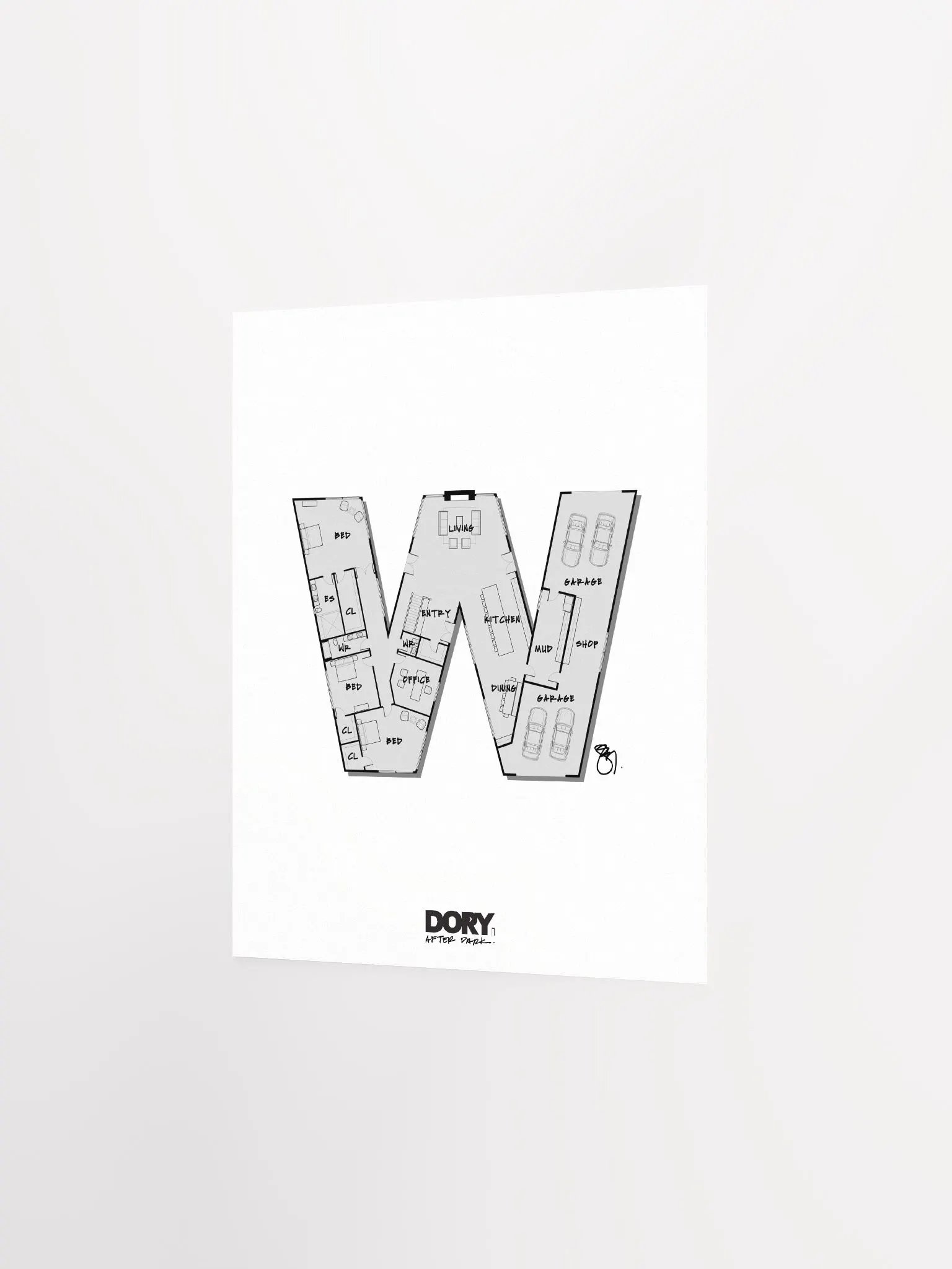 Alphabet Floor Plan Poster - W product image (2)