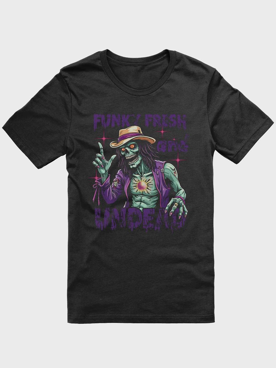 Funky Fresh and Undead Zombie T-Shirt – Retro Disco Graphic Tee for Halloween product image (1)