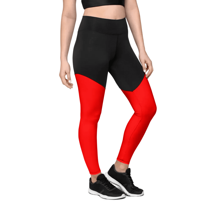 Plain Color Red Sports Leggings product image (6)