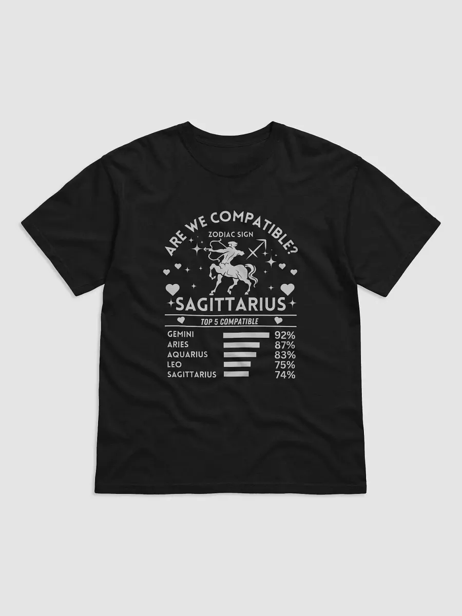 Sagittarius Zodiac Sign Romantic Compatibility T-Shirt - Dark Comfort Colors 1717 product image (3)