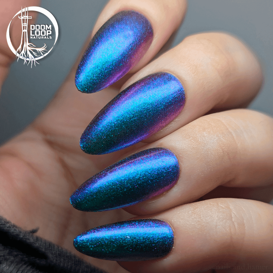 THE DEVASTATING TRUTH - Green Teal Indigo Violet Multichrome Nail Polish product image (7)