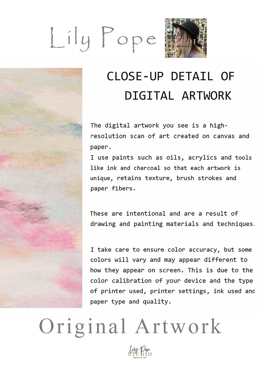 Abstract beige, pink coral green print eclectic boho wall decor pastel colors wall art product image (6)