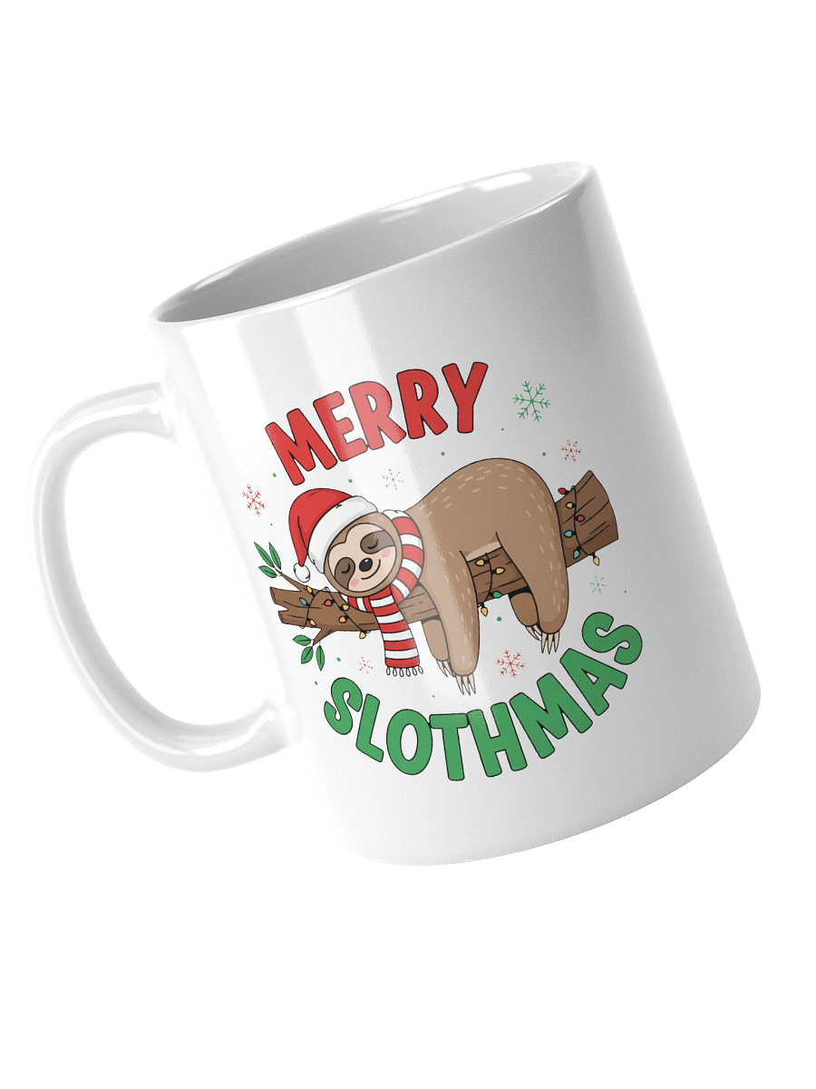 Merry Slothmas White Glossy Mug product image (10)