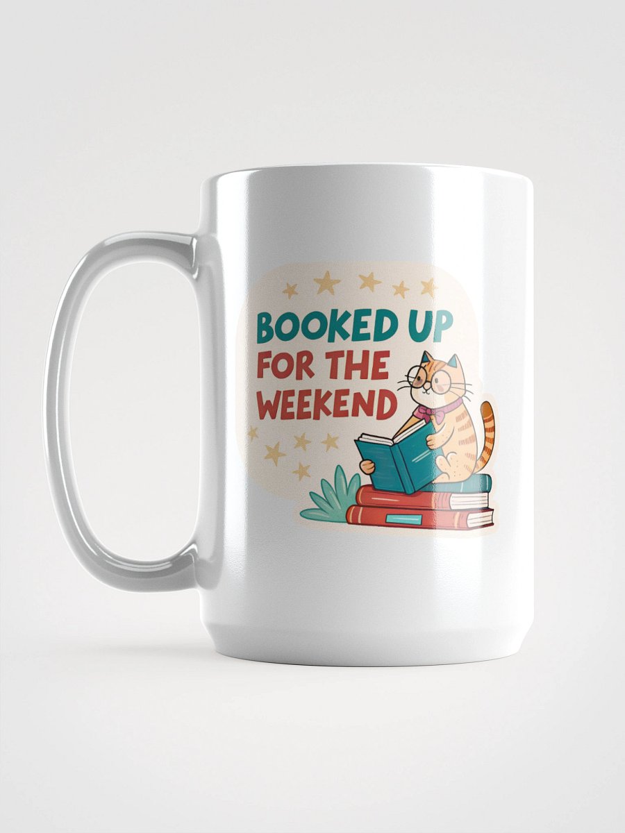 Bookworm Cat White Glossy Mug product image (6)
