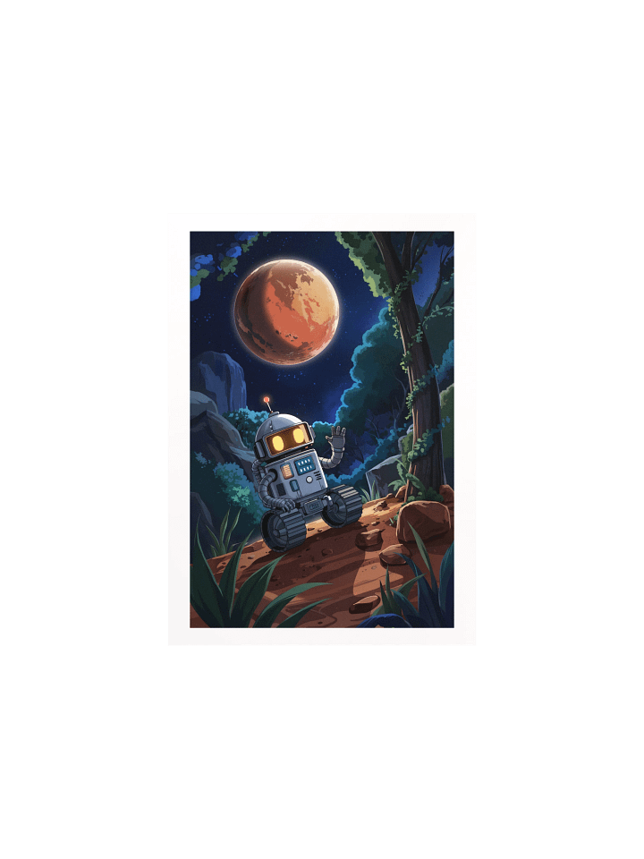 Cosmic Robot Wave Poster – Whimsical Sci-Fi Mars Wall Art product image (2)